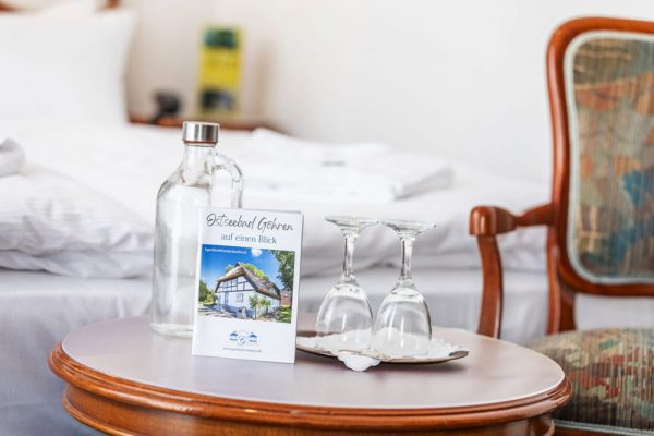 Information about the Baltic resort of Goehren, Ruegen – provided in your double room with balcony at Hotel Stranddistel