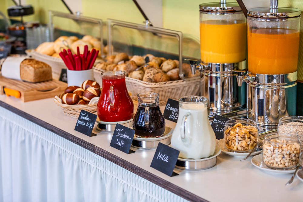Breakfast buffet at Hotel Stranddistel, Baltic resort of Goehren, Ruegen